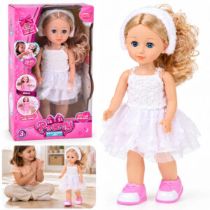 Vaikštanti ir dainuojanti lėlė – plokite rankomis! WHITE BALLERINA ZA6359