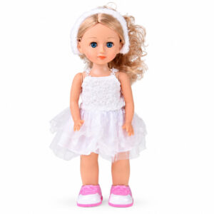 Vaikštanti ir dainuojanti lėlė – plokite rankomis! WHITE BALLERINA ZA6359 - Image 4