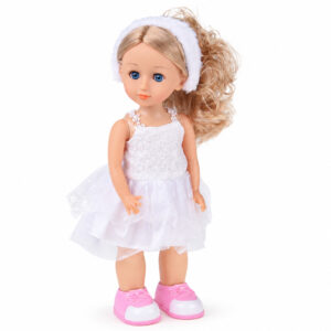 Vaikštanti ir dainuojanti lėlė – plokite rankomis! WHITE BALLERINA ZA6359 - Image 8