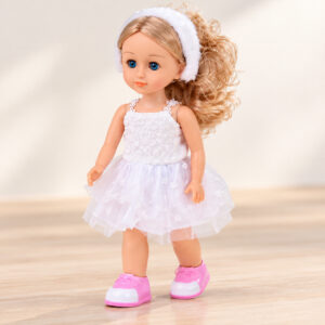Vaikštanti ir dainuojanti lėlė – plokite rankomis! WHITE BALLERINA ZA6359 - Image 6