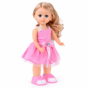 Vaikštanti ir dainuojanti lėlė – plokite rankomis! PINK BALLERINA ZA6359 - Image 4