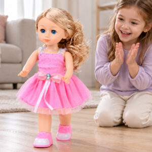 Vaikštanti ir dainuojanti lėlė – plokite rankomis! PINK BALLERINA ZA6359 - Image 3
