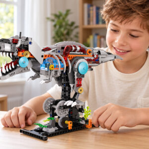 Technic kaladėlės mechaninio T-Rex dinozauro konstravimui, 730 vnt. ZA6375 - Image 3