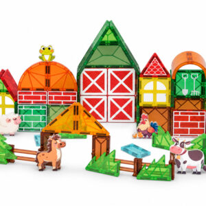 FARM magnetinės kaladėlės 70 dalių - 5 gyvūnai, tvartas, tvoros, medžiai ZA 6385 - Image 3