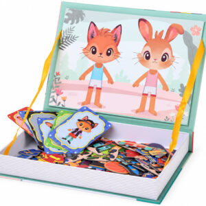 Magnetinė dėlionių knyga DRESS UP THE RABBIT and THE CAT 59 vnt. ZA6479 - Image 4