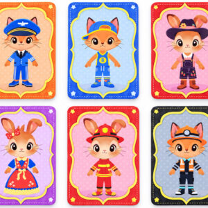 Magnetinė dėlionių knyga DRESS UP THE RABBIT and THE CAT 59 vnt. ZA6479 - Image 5