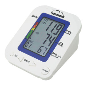 Elektroninis žastinis kraujospūdžio matuoklis SilverCloud MB23 su LCD ekranu, balso įspėjimo funkcija, širdies ritmo rodmenimis, manžete 22-36cm - Image 5