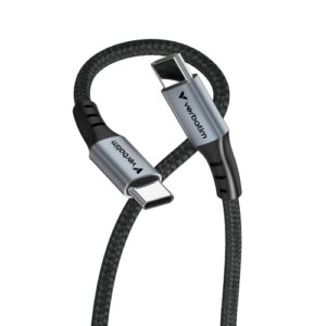 Verbatim 31845 Sync & Charge Kabelis USB-C į USB-C 60W 480Mbps 120cm, Pilka/Juoda - Image 2