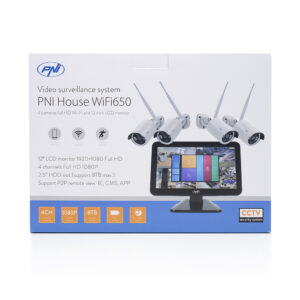 Vaizdo stebėjimo rinkinys PNI House WiFi650 – 4 Full HD „Wi-Fi“ P2P kameros ir 12 colių LCD monitorius - Image 13