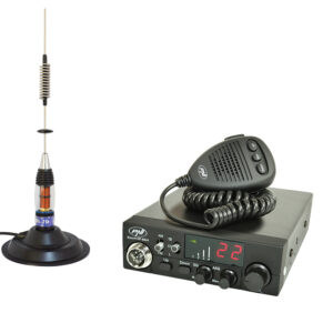 CB PNI ESCORT HP 8024 ASQ radijo stoties komplektas, 12-24 V, 40 kanalų, 4W + CB PNI ML70 antena su magnetu