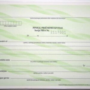 Pinigų priėmimo kvitas, su Nr., A5, 2x50 0720-036