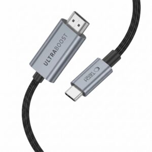 Tech-Protect ULTRABOOST KABELIS USB-C Į HDMI 2.1 8K 60HZ 300CM GELEŽIES PILKOS SPALVOS - Image 3