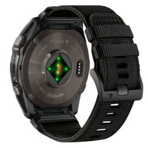 Tech-Protect NYLON CLASSIC GARMIN FENIX 5X / 5X PLUS / 6X / 6X PRO / 7X / 8 / 8 PRO / 9 / 9 PRO (47 MM) JUODAS - Image 2