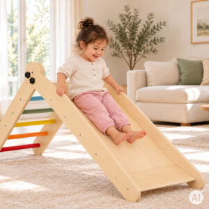 Medinė žaidimų aikštelė vaikams, Montessori laipiojimo rinkinys su kopėčiomis ir rampa HENRY ECOTOYS - Image 3