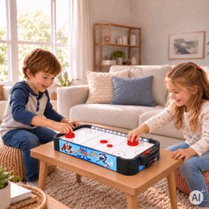 LED air hockey table game for children 58 cm with accessories ECOTOYS - Image 3