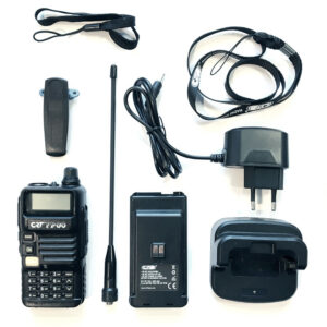 Nešiojama VHF / UHF radijo stotelė CRT FP00 dviejų dažnių juostų 136-174 ir 400-440 MHz, spalva juoda, VOX, 128 kanalai, nuskaitymas (Scan), programuojama, žibintuvėlis, FM radijas, TOT, retransliatorius - Image 4