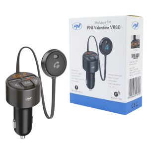 FM moduliatorius PNI Valentine V880 su mikrofonu, Bluetooth 5.0, MP3 grotuvas, FM siųstuvas, dviguba USB jungtis, greitasis įkrovimas mobiliesiems įrenginiams per QC3.0, suderinamas su Siri ir Google Assistant - Image 8
