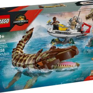LEGO JURASSIC WORLD 76974 Misija Iš plytų pastatyta mosazauro valtis
