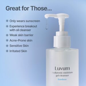 LUVUM Bamboo Hyaluronic Moisture Gel Cleanser veido prausiklis 200 ml - gelinis, su hialurono rūgštimi - Image 4