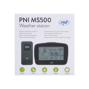 PNI MS500 meteorologinė stotelė su belaidžiu išoriniu jutikliu, rodo vidaus ir lauko temperatūrą bei drėgmę, minimalių ir maksimalių klimato verčių atmintis - Image 5