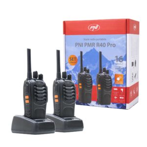 4 nešiojamų radijo stotelių rinkinys PNI PMR R40 PRO, komplekte yra baterijos, įkrovikliai ir ausinės - Image 10