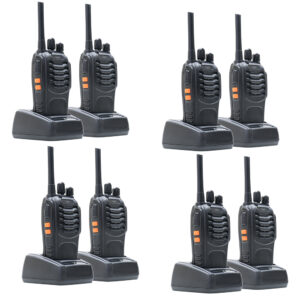 8 nešiojamų radijo stotelių rinkinys PNI PMR R40 PRO, komplekte yra baterijos, įkrovikliai ir ausinės