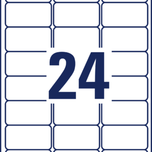Lipnios etiketės Avery Zweckform, A4, atsparios drėgmei, 63.5x33.9mm, 24 etiketės lape, 20 lapų, matinės, permanentinės, baltos spalvos - Image 2