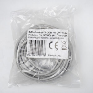 UTP CAT6e PNI U0675 tinklo kabelis, 2xRJ45 kištukas, 8 laidai x 0.4 mm, 7.5m