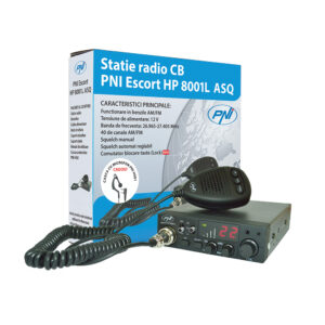 CB PNI ESCORT HP 8001L ASQ radijo stoties rinkinys + HS81 ausinės + CB PNI ML160 antena su magnetu