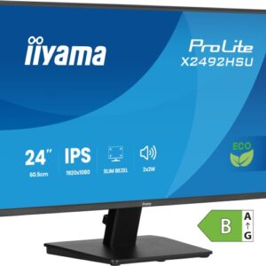 iiyama ProLite X2492HSU-B1 Monitorius 24'' IPS, FHD 1920x1080, 3 ms, 300 cd/m2, 120 Hz, Juoda - Image 2