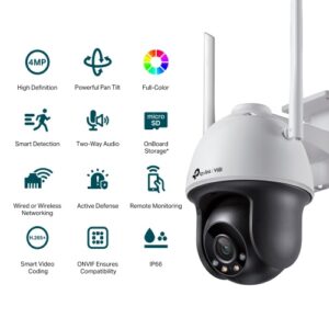 TP-Link VIGI C540-W VIGI 4MP Outdoor Full-Color Wi-Fi Pan Tilt Tinklo kamera - Image 2