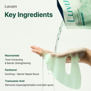 LUVUM Green Citrus Vitamin C Gel Mask Plus hidrogelinė kaukė 5 vnt. - naktinė, su niacinamidu - Image 4
