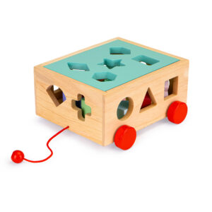 Medinis vaikštynės rūšiuoklis su kaladėlėmis, edukacinis kubas vaikams ECOTOYS - Image 4