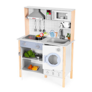 Vaikiška žaislinė virtuvėlė su garsais, LED apšvietimu, orkaite, skalbimo mašina ir priedais ECOTOYS - Image 4