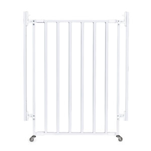 Balti plieniniai apsauginiai varteliai laiptams ir durų angoms 65-106 cm su ratukais ECOTOYS - Image 4