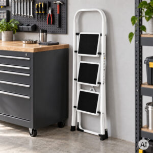 3-step steel ladder non-slip steps foldable ModernHome - Image 4