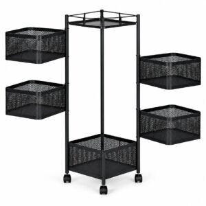 Virtuvės lentyna pagalbininkas organizatorius sukamomis lentynomis 5 pakopų metalinis ModernHome - Image 4