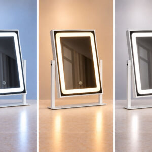 LED kosmetinis veidrodis 25x30 cm su apšvietimu, 3 spalvų režimai ModernHome - Image 4
