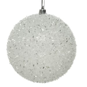 Kalėdinis burbulas, baltas, 10 cm