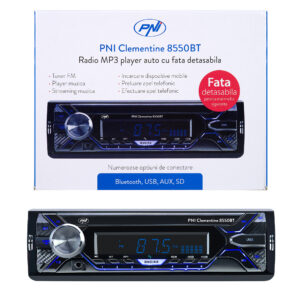 Automobilinis MP3 grotuvas PNI Clementine 8550BT, nuimamas skydelis, 4x45W, 12V, 1 DIN, su SD, USB, AUX, RCA - Image 6