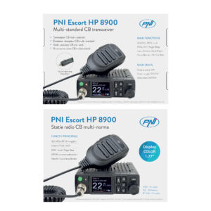 CB radijo stoties komplektas PNI Escort HP 8900 ASQ, 12-24V + CB antena PNI Extra 45 su magnetiniu pagrindu, 12V / 24V maitinimas, RF stiprinimas, Roger Beep, CTCSS-DCS, dvigubas stebėjimas - Image 5