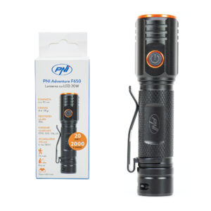 PNI Adventure F650 LED žibintuvėlis su 20W LED, 2000lm, aliuminis, IPX6, baterija pridedama, USB C tipo įkrovimas - Image 12