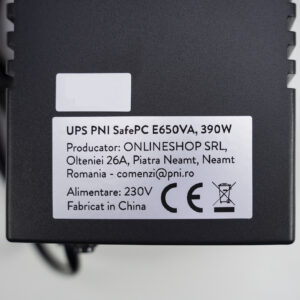 PNPC SafePC E650VA UPS, galia 390W, 1.8A, 2 x 230V išvestis, LCD ekranas - Image 5