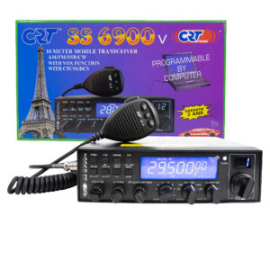 Mėgėjiška radijo stotis CRT SS 6900 VOX CB, AM, FM, USB, SSB, CW, PA, 28-29.7Mhz, ASQ, RF Gain, Roger Beep, 12V, programuojama - Image 2