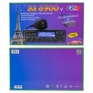 Mėgėjiška radijo stotis CRT SS 6900 VOX CB, AM, FM, USB, SSB, CW, PA, 28-29.7Mhz, ASQ, RF Gain, Roger Beep, 12V, programuojama - Image 3