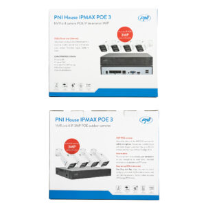 PNI House IPMAX POE 3 vaizdo stebėjimo rinkinys, NVR su 4 POE prievadais, ONVIF ir 4 kameros su 3MP IP, lauko, Power over Ethernet, žmogaus aptikimas, judesio aptikimas, 4 kabeliai, maitinimo šaltinis, pelė - Image 12