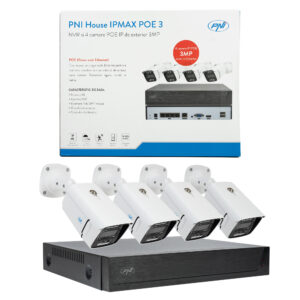 PNI House IPMAX POE 3 vaizdo stebėjimo rinkinys, NVR su 4 POE prievadais, ONVIF ir 4 kameros su 3MP IP, lauko, Power over Ethernet, žmogaus aptikimas, judesio aptikimas, 4 kabeliai, maitinimo šaltinis, pelė - Image 13