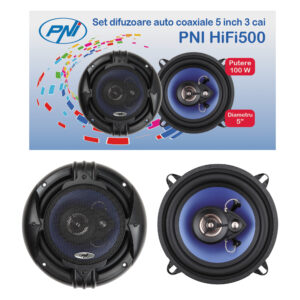 PNI HiFi500 koaksialiniai garsiakalbiai, 100W, 12.7 cm, 3 juostų, 2 vnt. komplektas - Image 5