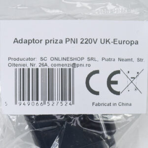 PNI UK–Europos lizdo adapteris, 220V, juodas