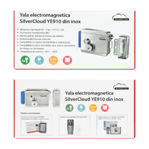 SilverCloud YE910 elektromagnetinė sklendė, 12V, nerūdijantis plienas, su dviguba šerdimi ir mygtuku, Fail Secure NO, suderinama su praėjimo kontrolės sistemomis - Image 6